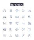 Teaching line icons collection. undercover, informant, operative, handler, espionage, surveillance, intelligence vector