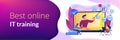 Online IT courses concept banner header