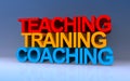 teaching training coaching on blue