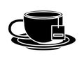 Teacup drink in dish icon