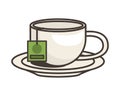 Teacup drink in dish icon