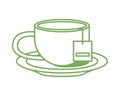 Teacup drink in dish icon