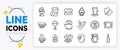 Teacup, Food and Grill line icons. For web app. Vector