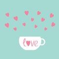 Teacup with hearts. Love card