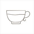 Teacup line icon. Black and white tea cup Royalty Free Stock Photo