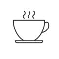 Teacup line icon, outline vector sign, linear style pictogram isolated on white.