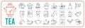 Teacup line icon icon set. Teapot or samovar flat icon. Thin line signs for design logo, visit card. Symbol for web