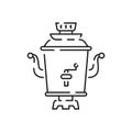 Teacup line icon icon. Teapot or samovar flat icon. Thin line signs for design logo, visit card. Symbol for web design Royalty Free Stock Photo