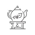 Teacup line icon icon. Teapot or samovar flat icon. Thin line signs for design logo, visit card. Symbol for web design Royalty Free Stock Photo