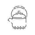 Teacup line icon icon. Teapot or samovar flat icon. Thin line signs for design logo, visit card. Symbol for web design Royalty Free Stock Photo