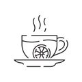 Teacup line icon icon. Teapot or samovar flat icon. Thin line signs for design logo, visit card. Symbol for web design