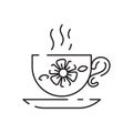 Teacup line icon icon. Teapot or samovar flat icon. Thin line signs for design logo, visit card. Symbol for web design Royalty Free Stock Photo