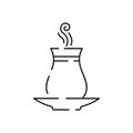 Teacup line icon icon. Teapot or samovar flat icon. Thin line signs for design logo, visit card. Symbol for web design