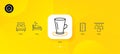 Teacup, Pillows and Ceiling lamp minimal line icons. For web application, printing. Vector