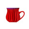 Teacup red vector abstract. Mock Up ceramic isolated on light background. Clip art Cup, Branding. Illustration for your design.