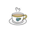 Teacup rose vector illustration icon Royalty Free Stock Photo