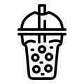 Teahouse bubble tea icon outline vector. Boba Taiwanese drink