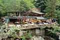 Teahouse cafe and shops by a mountainous stream near Sumela Mona