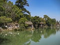 Teahouses at Kenrokuen gardens. Kanazawa, Japan Royalty Free Stock Photo