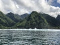 Teahupoo wave, Tahiti island, French Polynesia Royalty Free Stock Photo