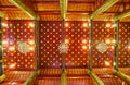 The teak ceiling of Phra Viharn Luang, Wat Chedi Luang, Chiang Mai, Thailand
