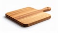 Teak Cutting Board with Handle and Hole on White Background Royalty Free Stock Photo