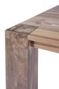 Teak wood dining table corner detail