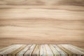 Teak wood shelf on teak texture background. Royalty Free Stock Photo