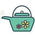 Teakettle Line Vector Isolated Icon customized and editable