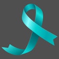 Teal Awareness ribbon. Awareness for cervical cancer,