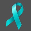 Teal Awareness ribbon. Awareness for cervical cancer, Royalty Free Stock Photo