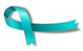 Teal Awareness ribbon. Awareness for cervical cancer, Ovarian Cancer, Royalty Free Stock Photo