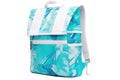 teal backpack with padded straps, threequarter view, white Royalty Free Stock Photo