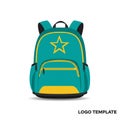 A teal backpack with two compartments and black straps. It features a prominent Royalty Free Stock Photo