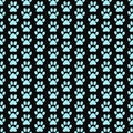 Teal and Black Dog Paw Prints Tile Pattern Repeat Background Royalty Free Stock Photo