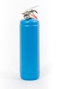 Teal blue Colored retro fire extinguisher isolated on white back Royalty Free Stock Photo