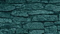 Teal blue colored stone wall texture. Rough masonry turquoise abstract background. Rock dark backdrop Royalty Free Stock Photo