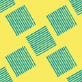 Blue paint stripes on the yellow seamless pattern Royalty Free Stock Photo