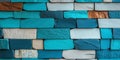 Teal Blue Stone Wall Texture Background with Artistic Patterns for Modern Architecture and Design Royalty Free Stock Photo