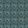 Teal blue turquoise pearl, stained glass, ceramic mosaic tile, polished gem stone floral geometric ornaments 3D seamless texture