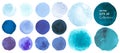 Teal Blue Watercolor Dots. Graphic Hand Paint Splash on Paper. Ink Rounds Background. Grunge Watercolor Dots. Abstract Royalty Free Stock Photo