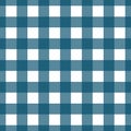 Teal Blue and White Simple Gingham Check Seamless Pattern Royalty Free Stock Photo