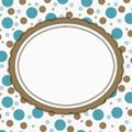 Teal, Brown and White Polka Dot Frame Background
