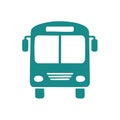 Teal Bus Icon Front View Minimalist Vector Graphic Transportation Symbol Royalty Free Stock Photo