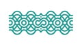 Teal Celtic Knot Pattern Border, vector design Generative AI Royalty Free Stock Photo