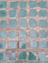 Teal Ceramic Abstract Squares Ground