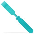 Teal Chisel Tool Isolated, Woodworking Hand Tool, Vector Illustration Royalty Free Stock Photo