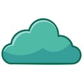 Teal Cloud Icon for Weather Forecast, Data Storage, and Graphic Design Projects Royalty Free Stock Photo