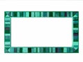 teal color wood border mirror vintage style