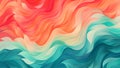 Teal and Coral Abstract Patterns Vibrant and Energetic